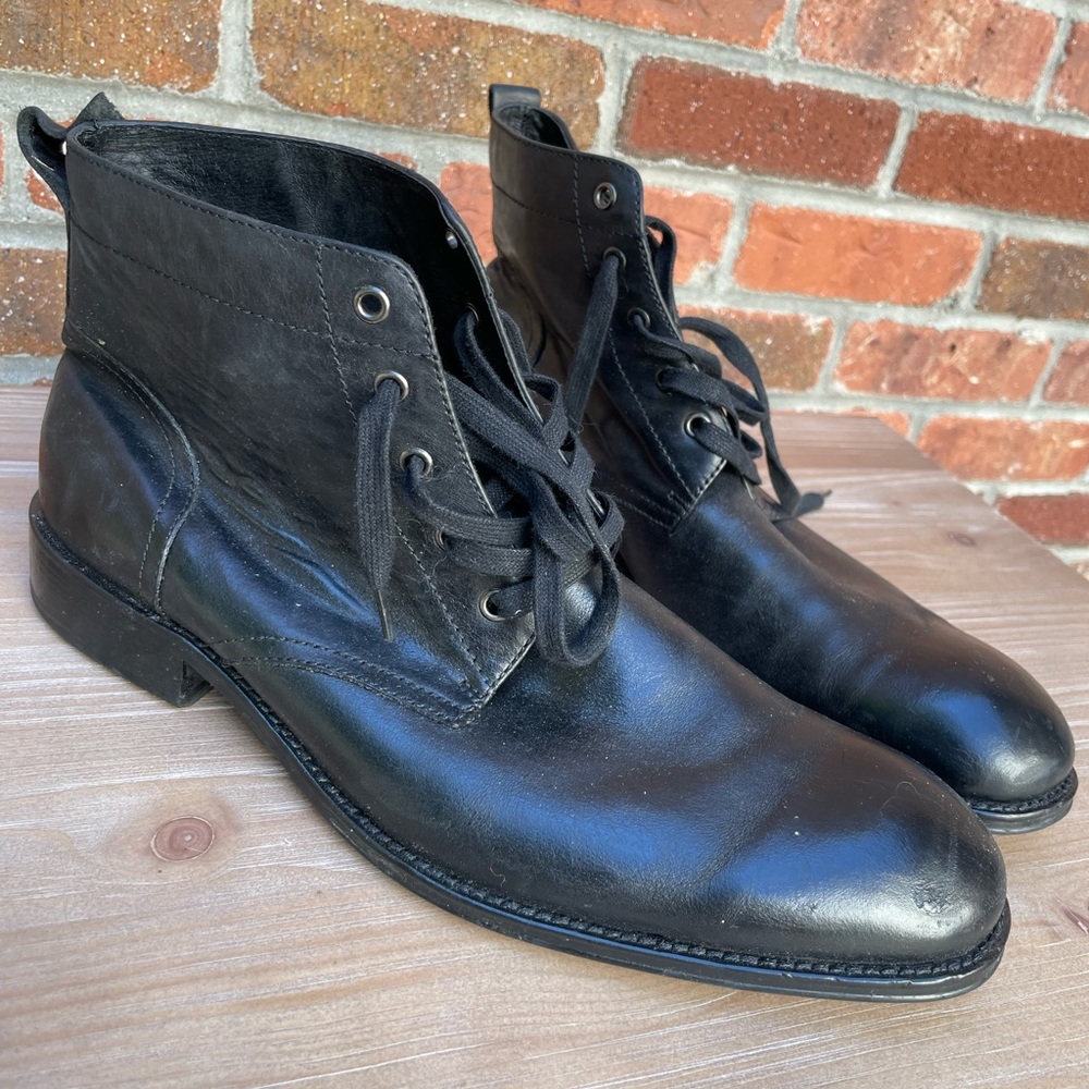 Mens Gordon rush black leather boots size 13
